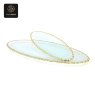RON GROUP GoldenWave Series I Glass Plate - Oval with Gold Rim