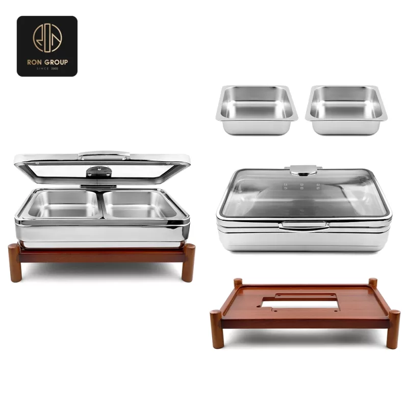 Chafing Dish with Wooden Base SeriesD