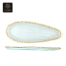 RON GROUP GoldenWave Series H Glass Tray with Gold Rim