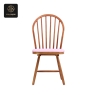 RON GROUP commercial dining - natural wood windsor chair with brown cushioned seat