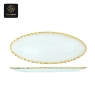 RON GROUP Oval Glass Plate with Gold Rim