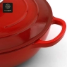 A close-up reveals the metal knob and the 'Success' embossing on the red oval lid.