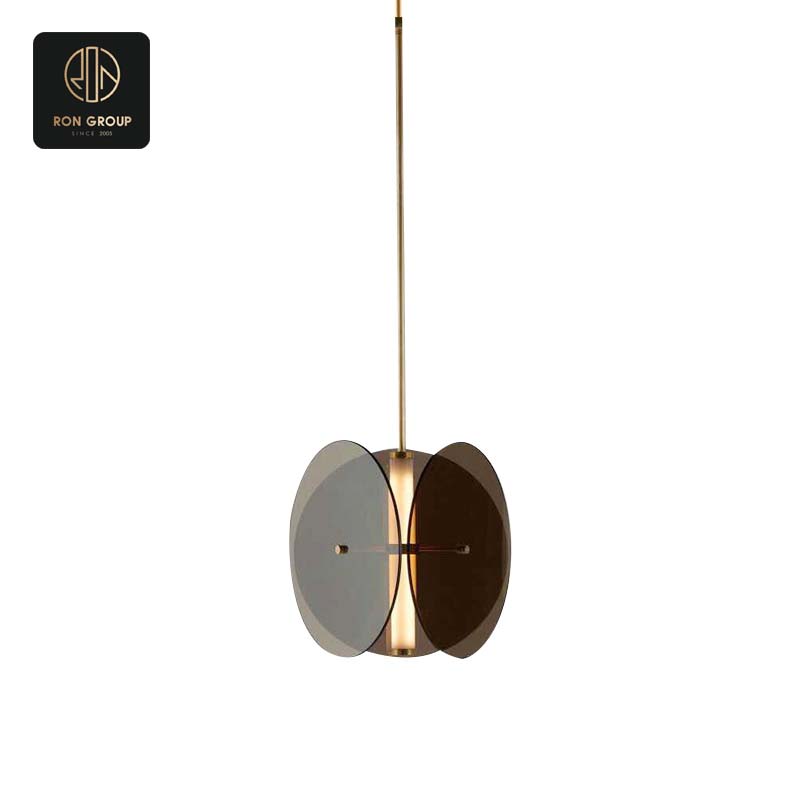 Contemporary White & Gold Chandelier
