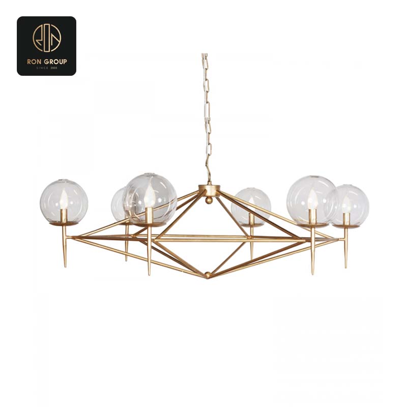 Contemporary White & Gold Chandelier