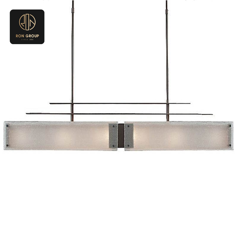 Modern Gold & Glass Chandelier
