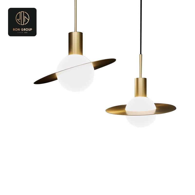 Contemporary White & Gold Chandelier