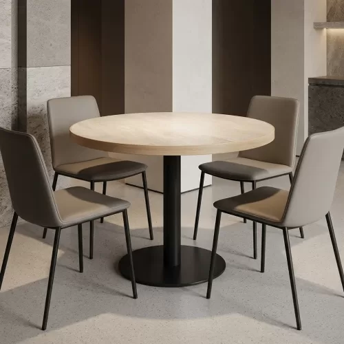 Round Wood-Top Bar Height Table Series
