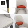 RON GROUP Modern Chair - White Leather with Red Lumbar Support