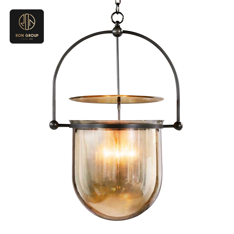 Contemporary White & Gold Chandelier