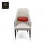 RON GROUP Dining Chair - Beige Upholstery with Red Lumbar Support
