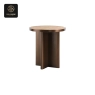 RON GROUP Delicacy Coffee Table - Round Brown Metal Base