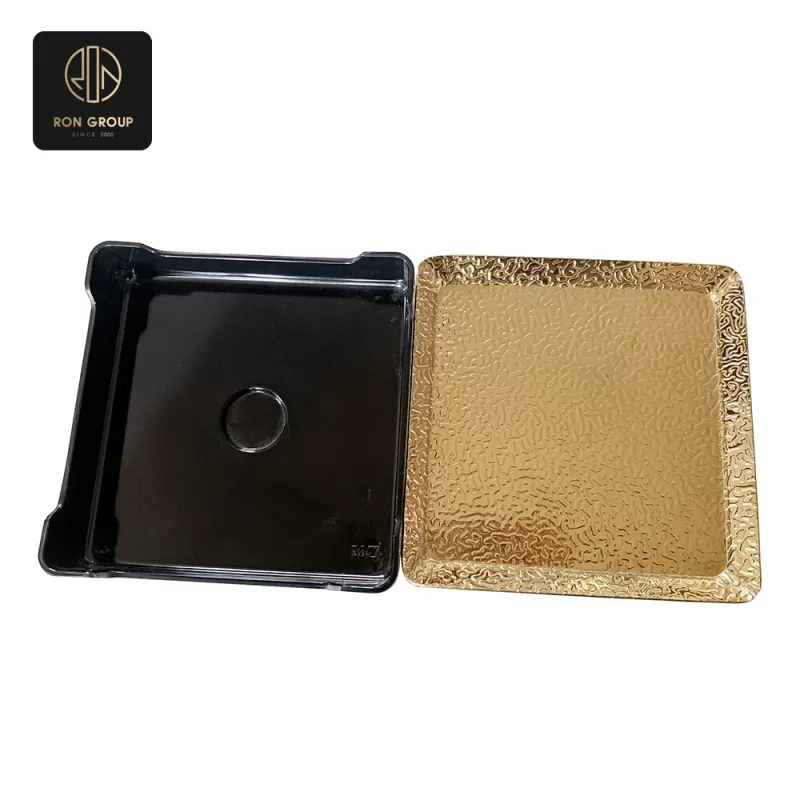 Square Rectangular Gold Silver Plastic Tray