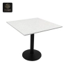 RON GROUP commercial grade - white stone dining table with round pedestal base