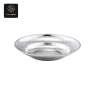 A single silver hammered service plate with an embossed pattern on a white background.
