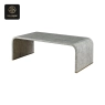 RON GROUP Public Table Series C - Modern gray coffee table with brass accents.