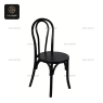 Front view of a black classic bentwood chair with a round seat.