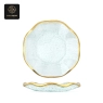 RON GROUP GoldenWave Series I Glass plate with gold rim