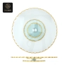 GoldenWave Series K Cake Stand - Gold Rim and Accents