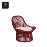 RON GROUP Red Outdoor Rope Chair with Cushion