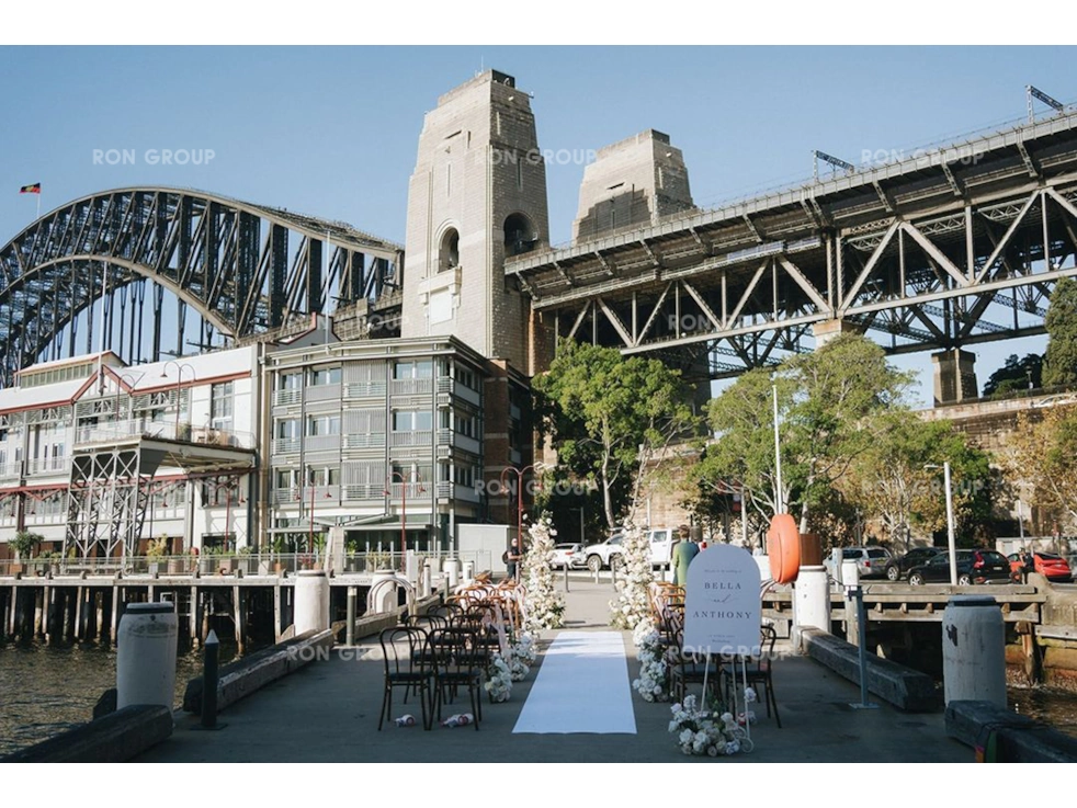 View by Sydney Outdoor Wedding Furniture - RON GROUP Outdoor wedding ceremony with RON GROUP bentwood chairs at View by Sydney