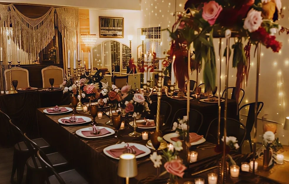 Outdoor wedding scene with RON GROUP furniture