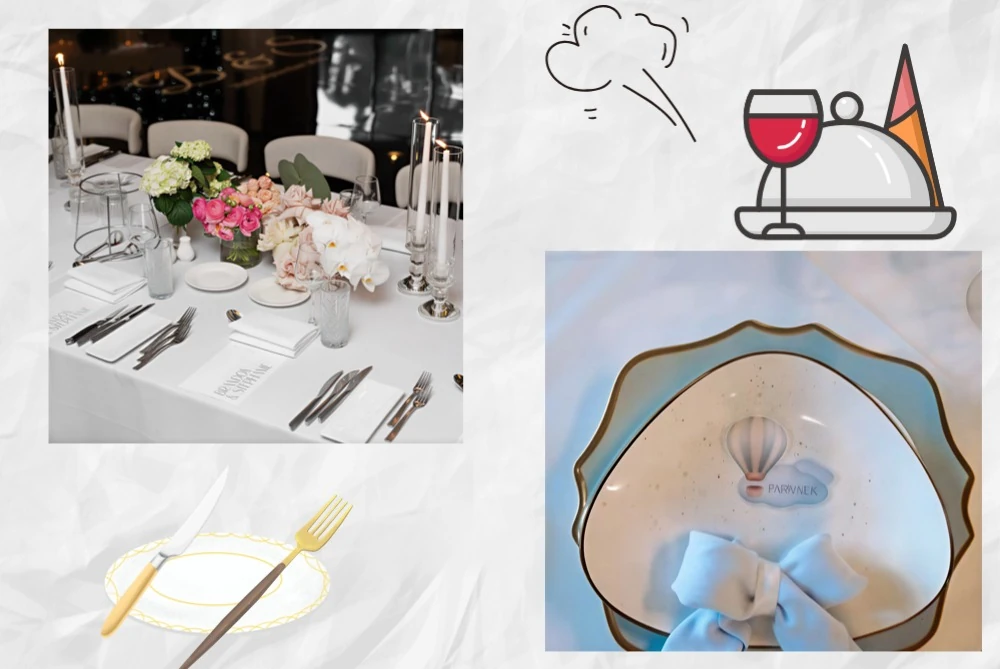 RON GROUP modern urban banquet setup with sleek metal mesh chairs and unobstructed viewing experience