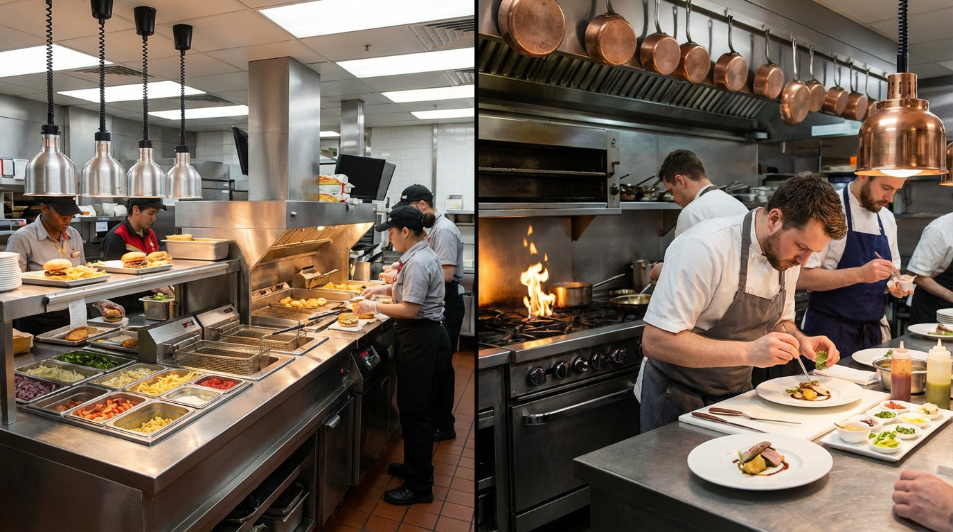 Fast-Food vs. Fine-Dining Setup: A Side-by-Side Equipment and Design Comparison