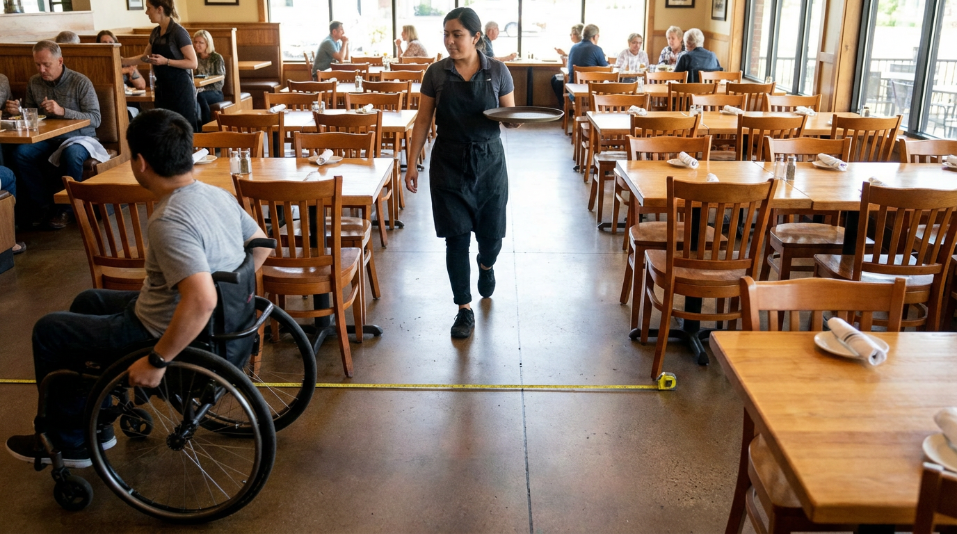 restaurant table spacing aisle clearance