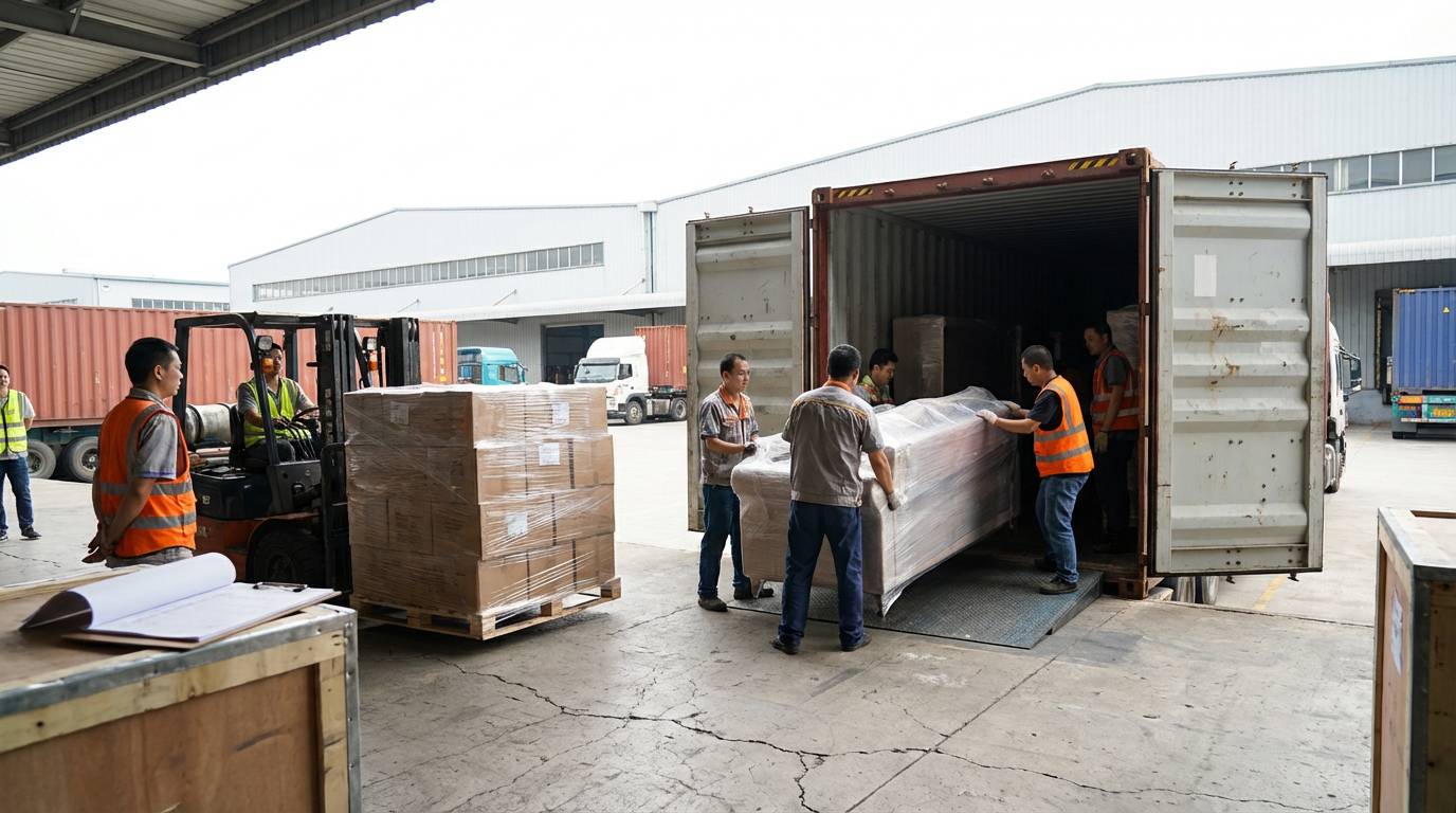 furniture export shipping container loading