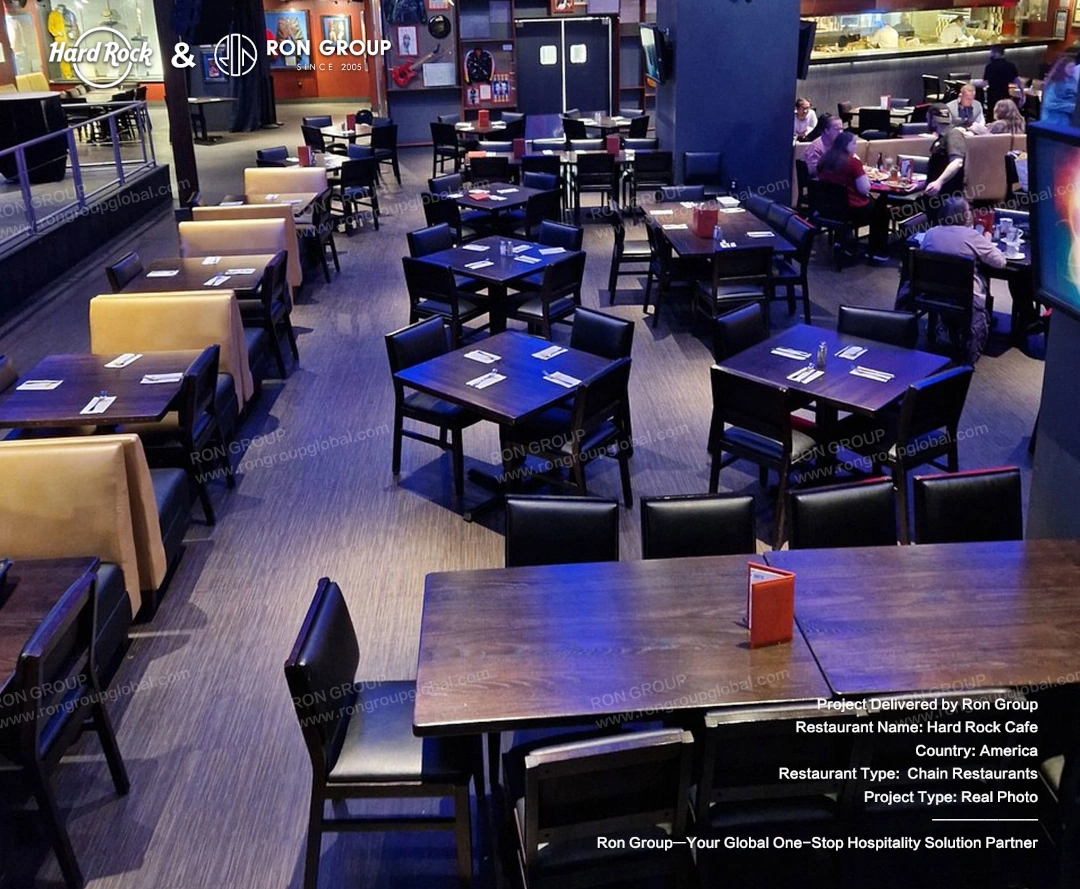 hard-rock-cafe-mongolia-main-dining-room Custom booth seating, dining tables, and integrated hospitality solutions for Hard Rock Cafe