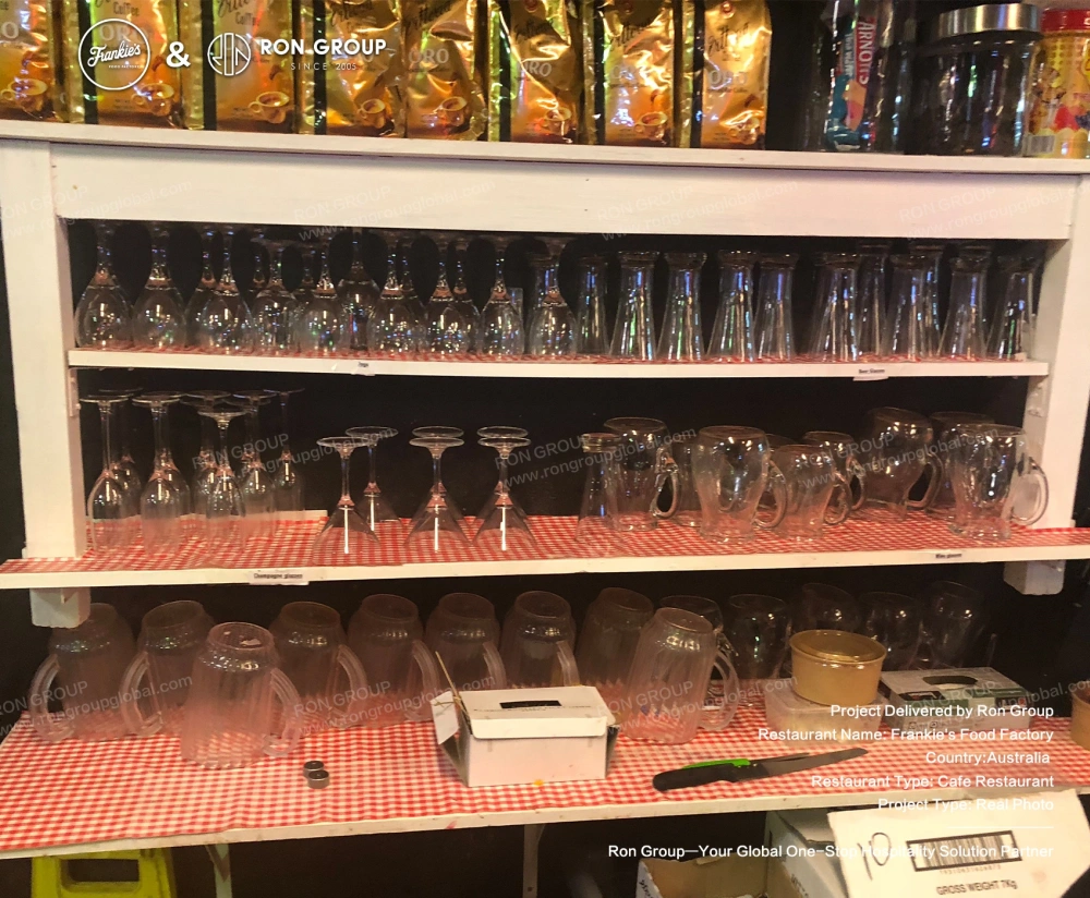 RON-GROUP_FRANKIES-FOOD-FACTORY_Glassware-and-Coffee-Product-Display RON-GROUP_FRANKIES-FOOD-FACTORY_Glassware-and-Coffee-Product-Display