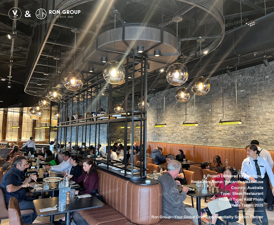 Extended guest experience at Volcano's Steakhouse Outdoor dining extension that complements the overall Volcano's Steakhouse brand environment