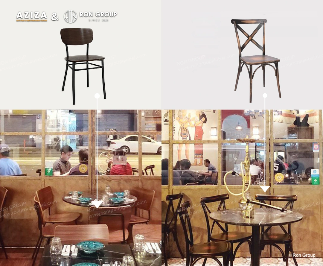 Custom-made Egyptian-style dining chair with PU upholstery for high-traffic use