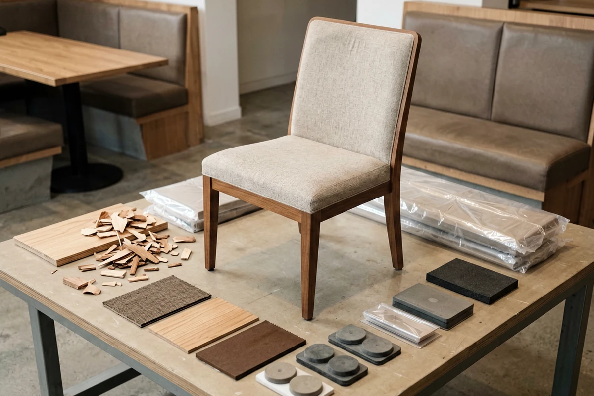 Ergonomic measurement points and table interface layout for dining chairs