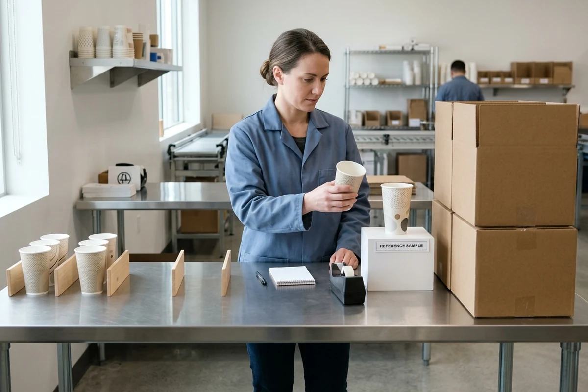 Print trial workflow and multi-site replenishment model for branded cups