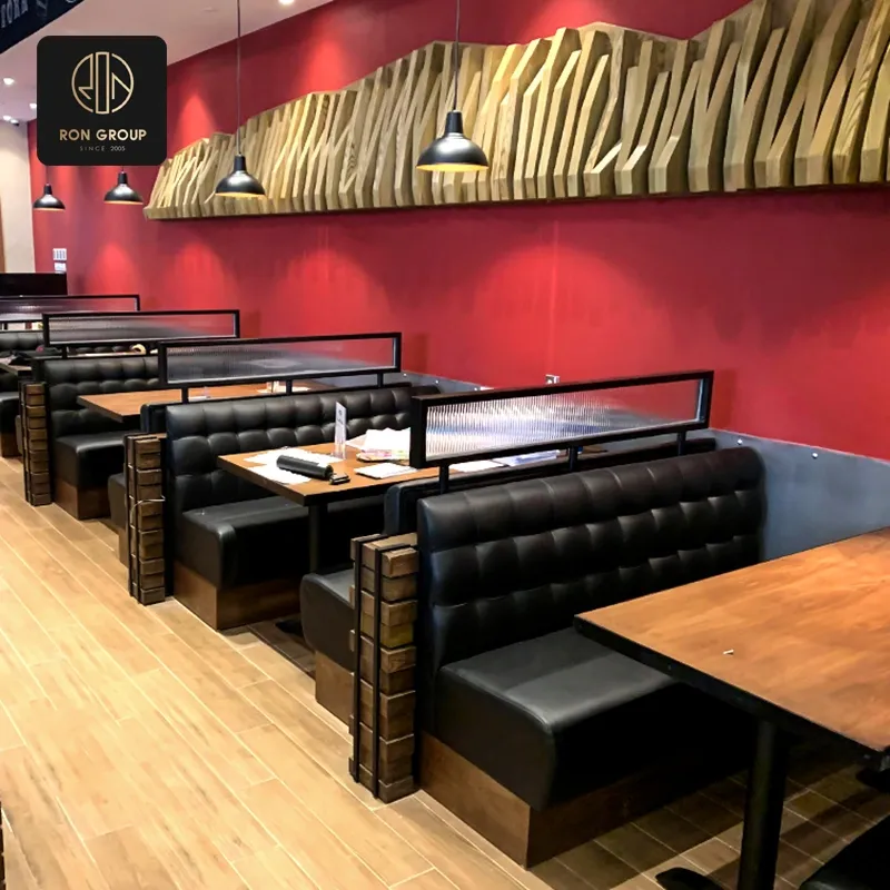 Custom commercial restaurant booth seating installations