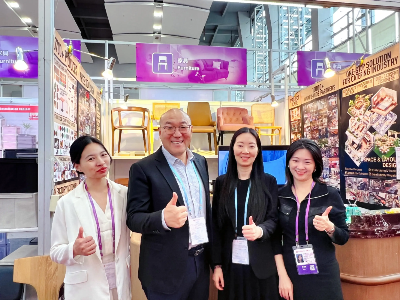 RON GROUP leadership and engineering team at exhibition booth